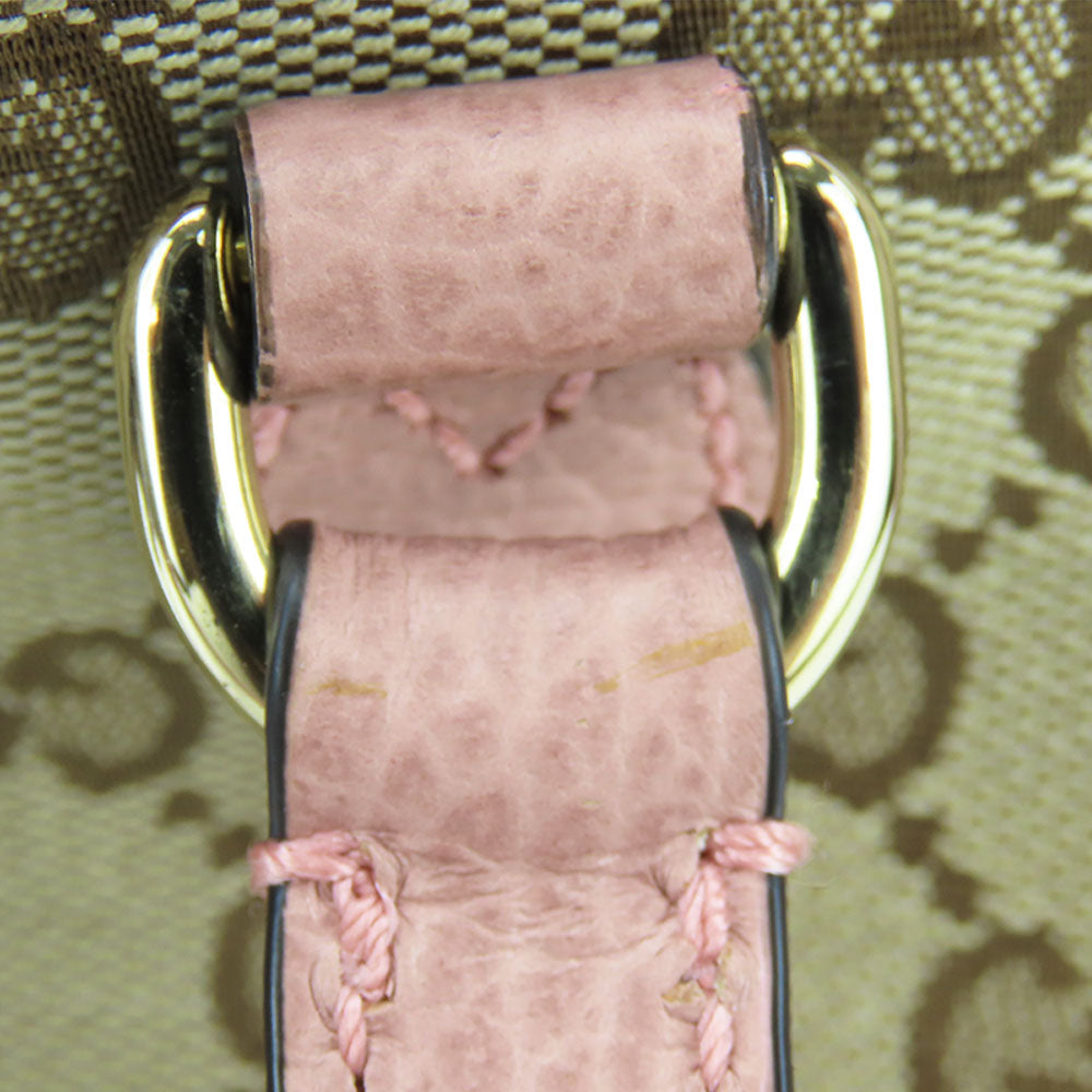 GUCCI Handbag 449241 Leather, GG canvas pink Women Used