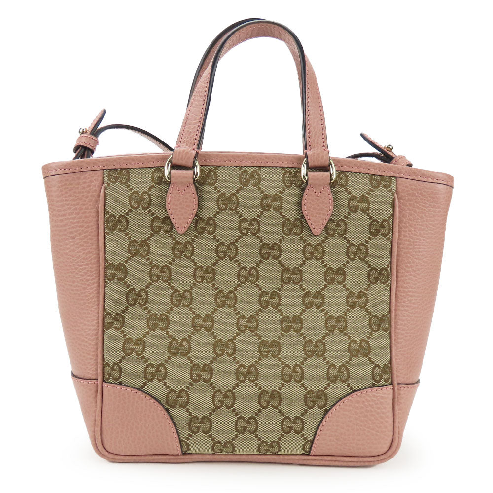 GUCCI Handbag 449241 Leather, GG canvas pink Women Used
