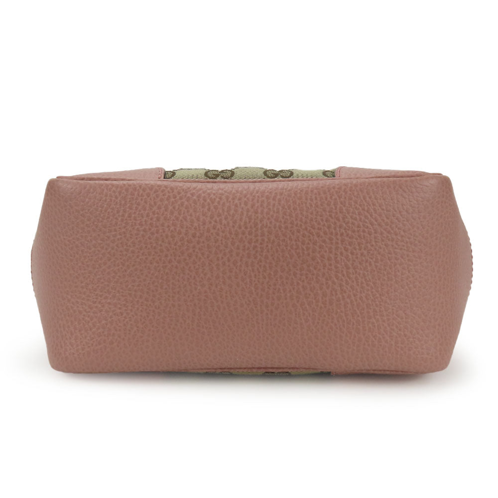 GUCCI Handbag 449241 Leather, GG canvas pink Women Used