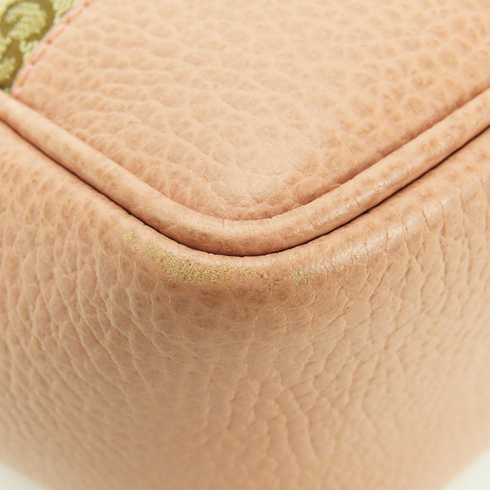 GUCCI Handbag 449241 Leather, GG canvas pink Women Used