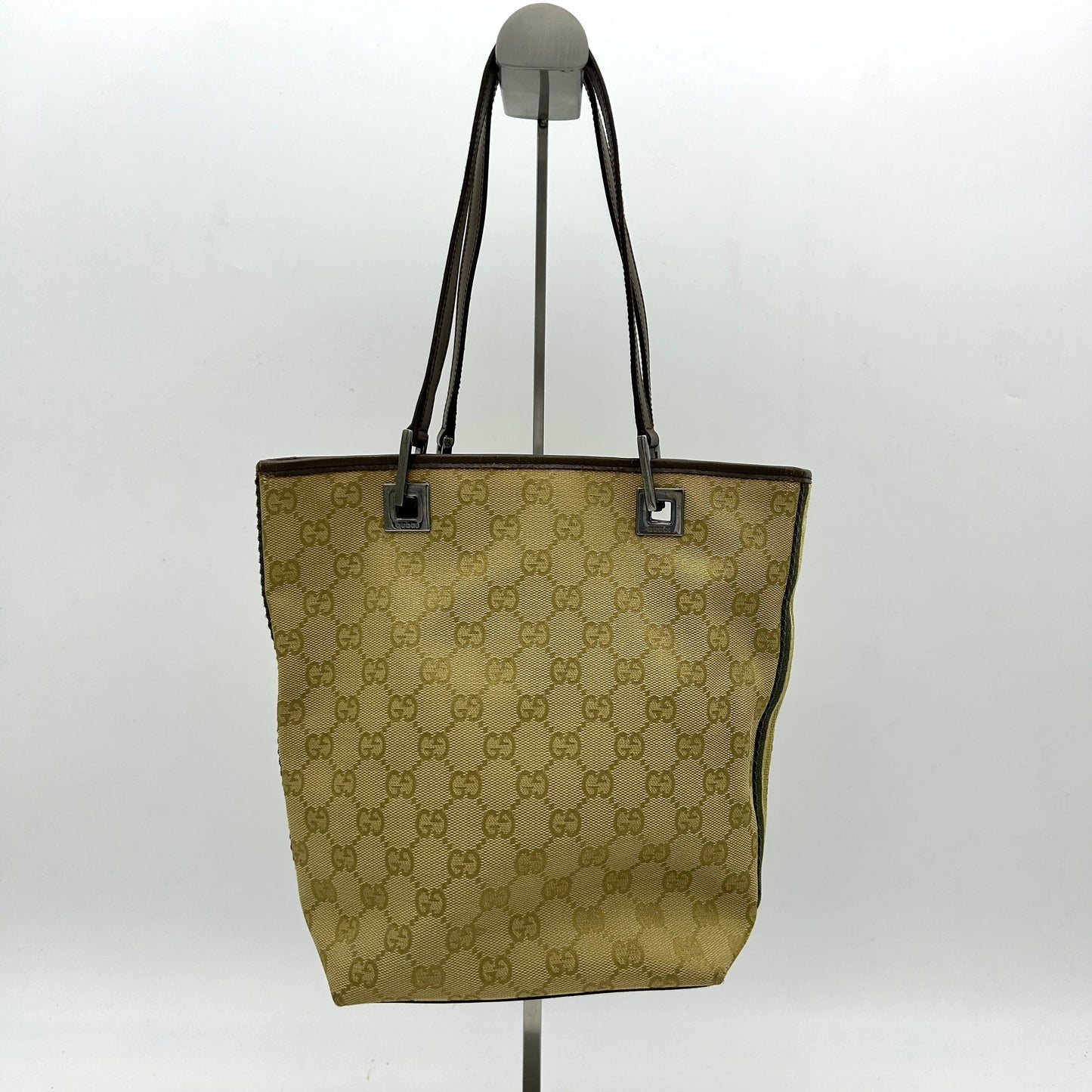 Gucci GG Canvas Tote Bag Brown Cloth gu9913bd