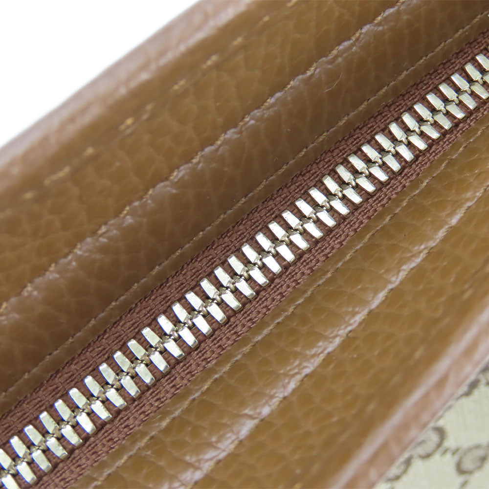 GUCCI Handbag 449241 Leather, GG canvas Brown Women Used