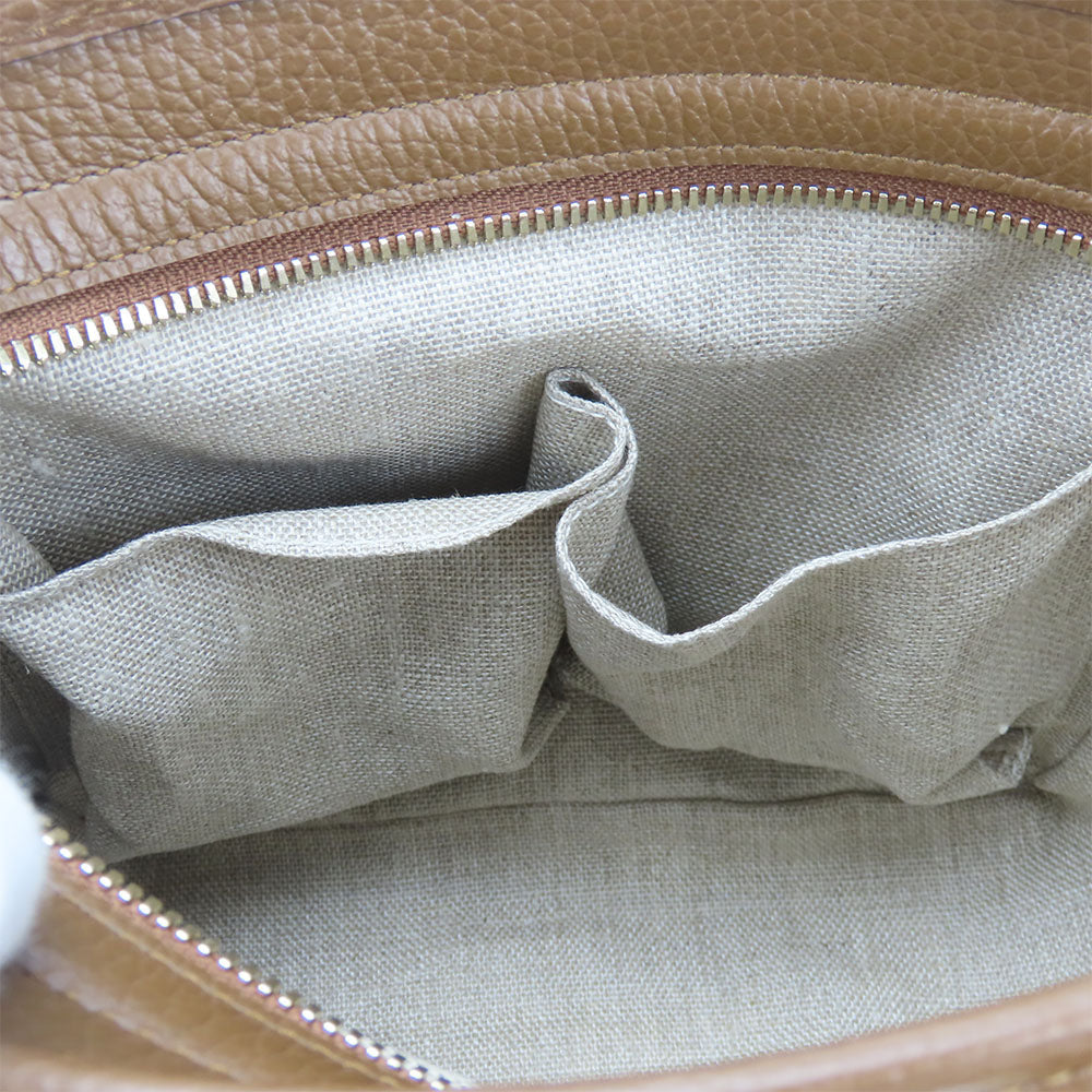 GUCCI Handbag 449241 Leather, GG canvas Brown Women Used