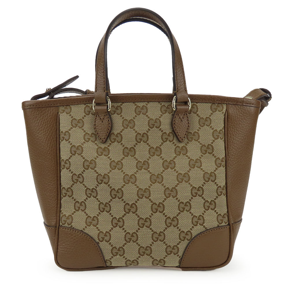 GUCCI Handbag 449241 Leather, GG canvas Brown Women Used
