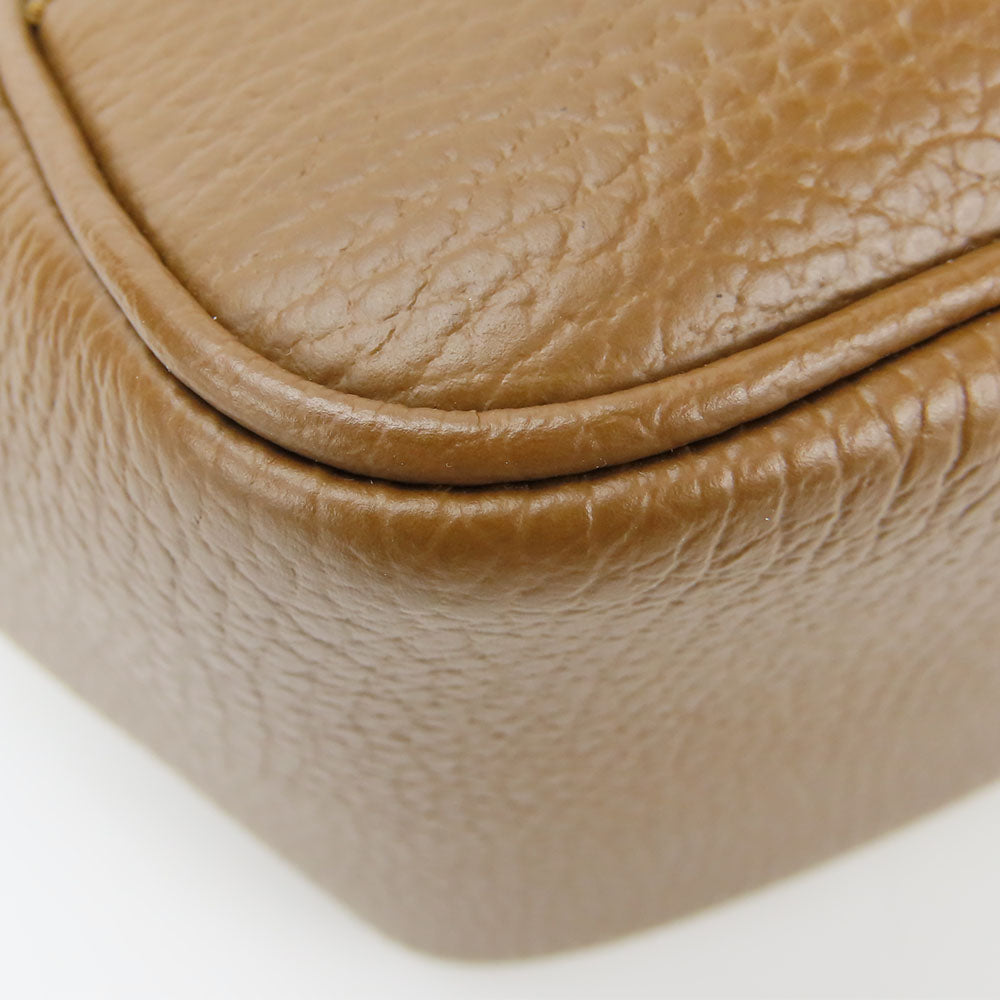 GUCCI Handbag 449241 Leather, GG canvas Brown Women Used