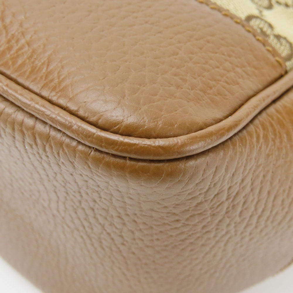 GUCCI Handbag 449241 Leather, GG canvas Brown Women Used