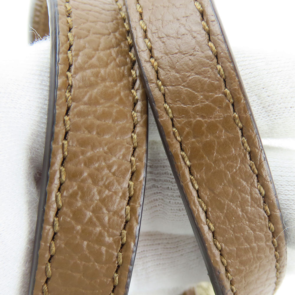 GUCCI Handbag 449241 Leather, GG canvas Brown Women Used