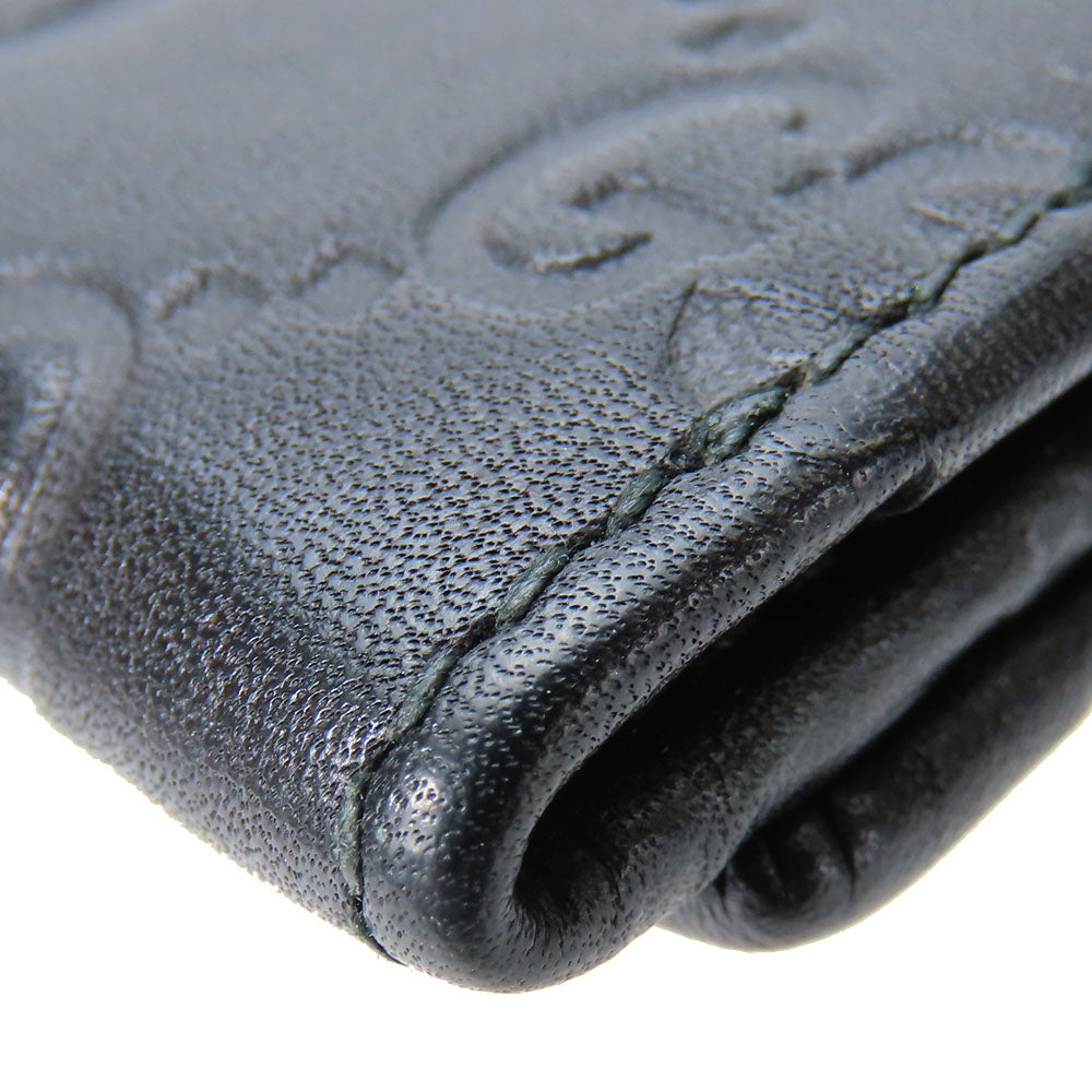 GUCCI Card Case 323401 Sima leather black unisex(Unisex) Used