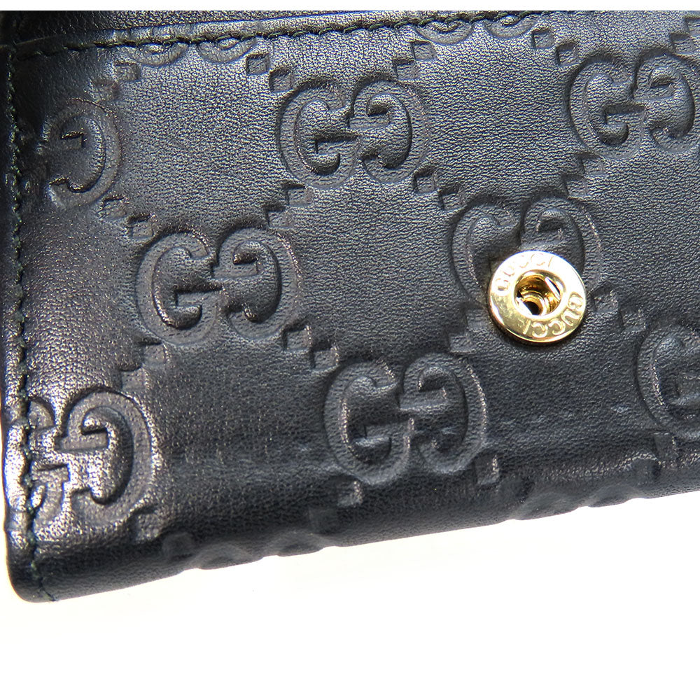 GUCCI Card Case 323401 Sima leather black unisex(Unisex) Used