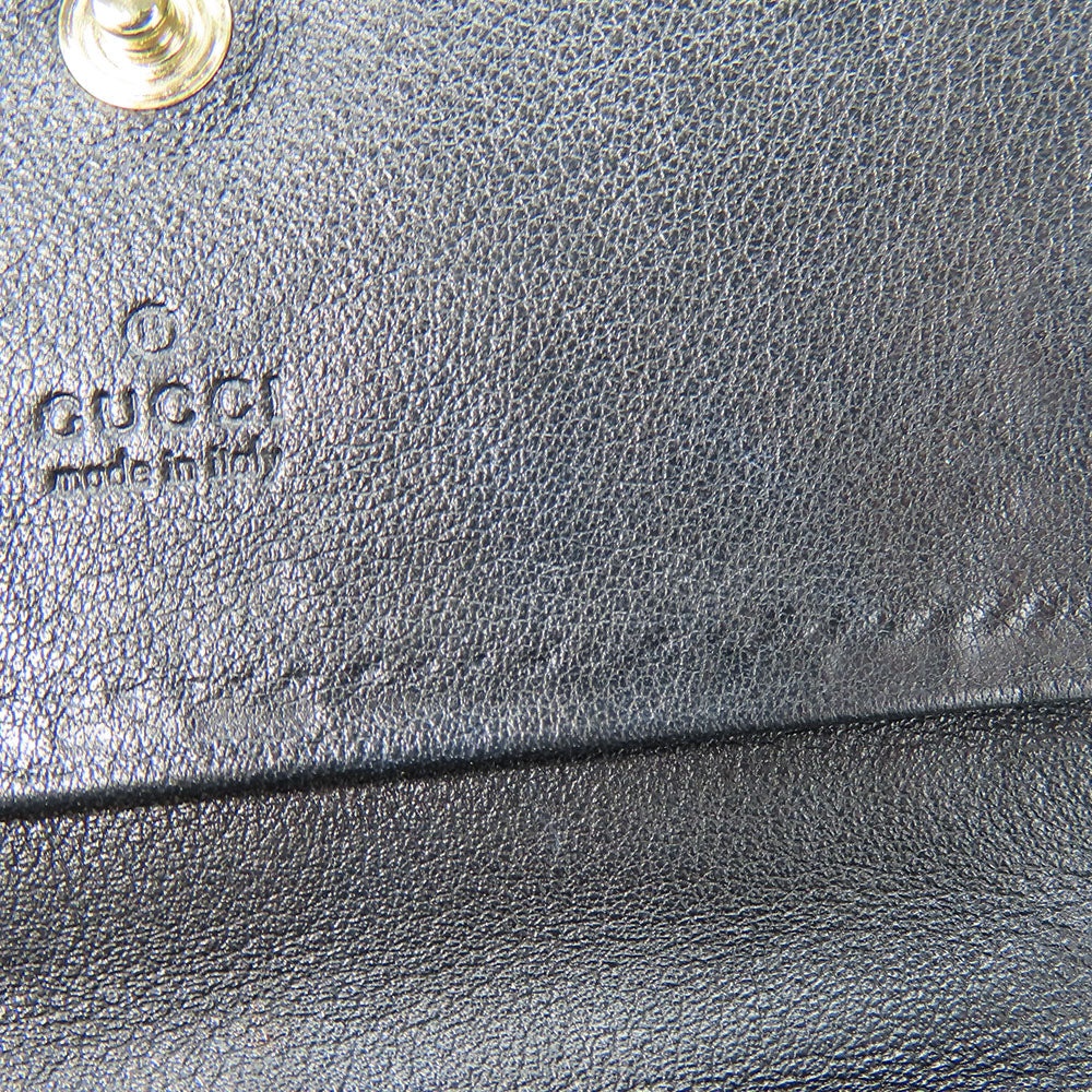 GUCCI Card Case 323401 Sima leather black unisex(Unisex) Used