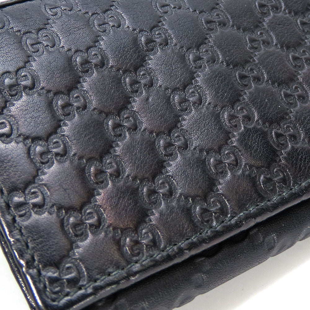 GUCCI Card Case 323401 Sima leather black unisex(Unisex) Used