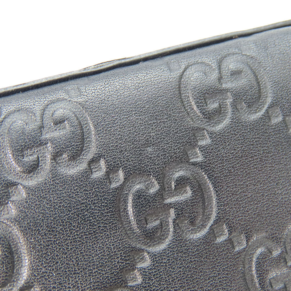 GUCCI Card Case 323401 Sima leather black unisex(Unisex) Used