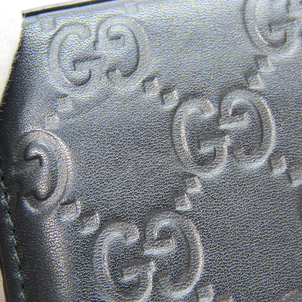 GUCCI Card Case 323401 Sima leather black unisex(Unisex) Used