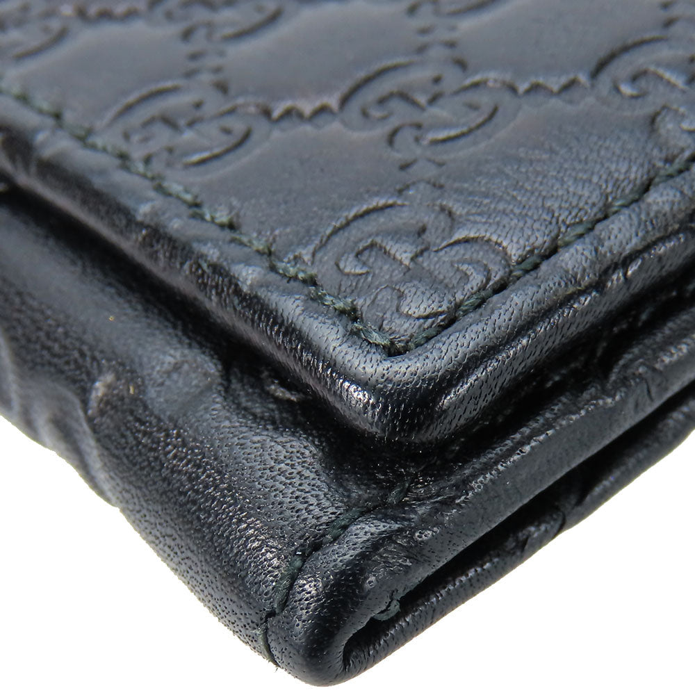 GUCCI Card Case 323401 Sima leather black unisex(Unisex) Used