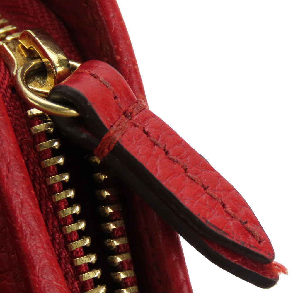 GUCCI Bifold Wallet 523193 leather Red GG Marmont Women Used
