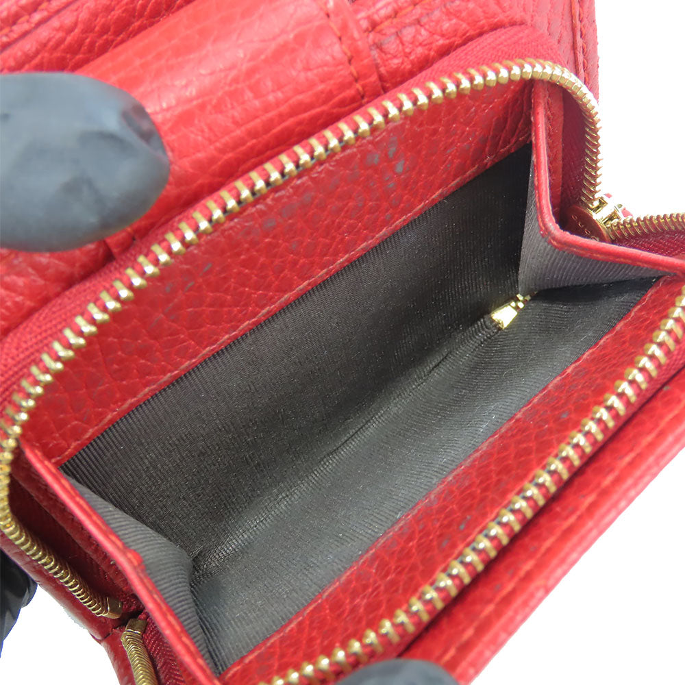 GUCCI Bifold Wallet 523193 leather Red GG Marmont Women Used