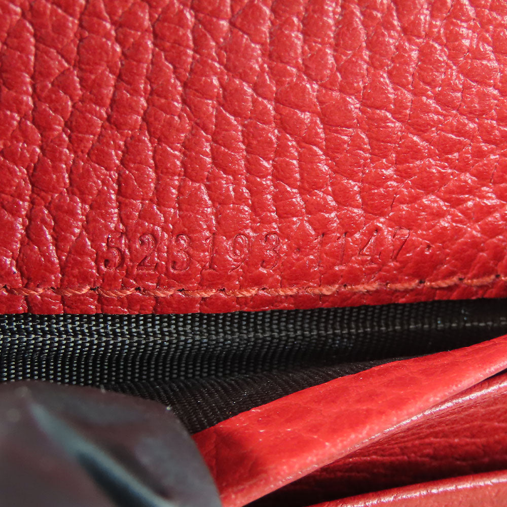GUCCI Bifold Wallet 523193 leather Red GG Marmont Women Used