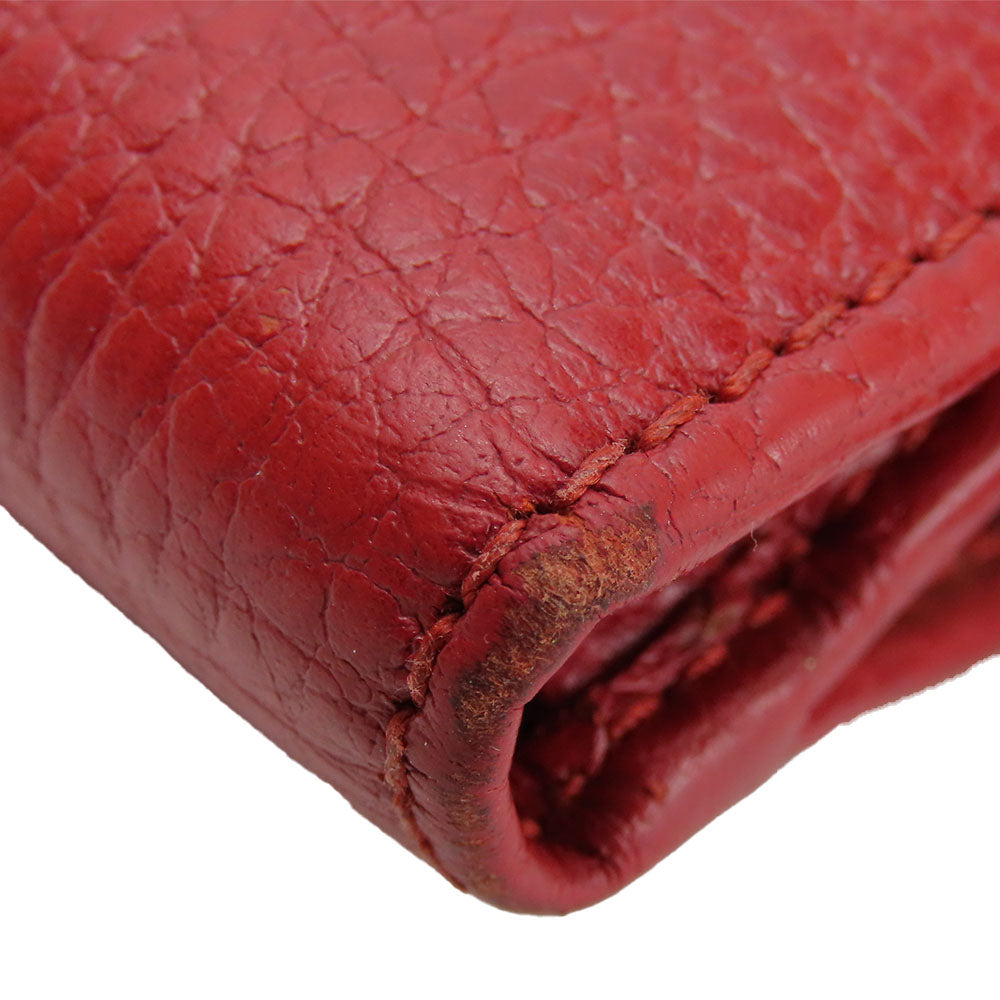 GUCCI Bifold Wallet 523193 leather Red GG Marmont Women Used