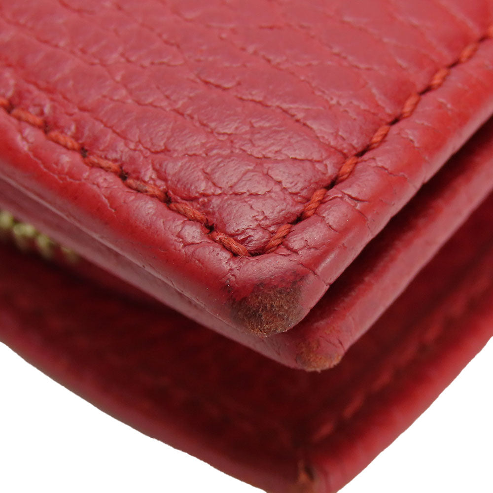 GUCCI Bifold Wallet 523193 leather Red GG Marmont Women Used