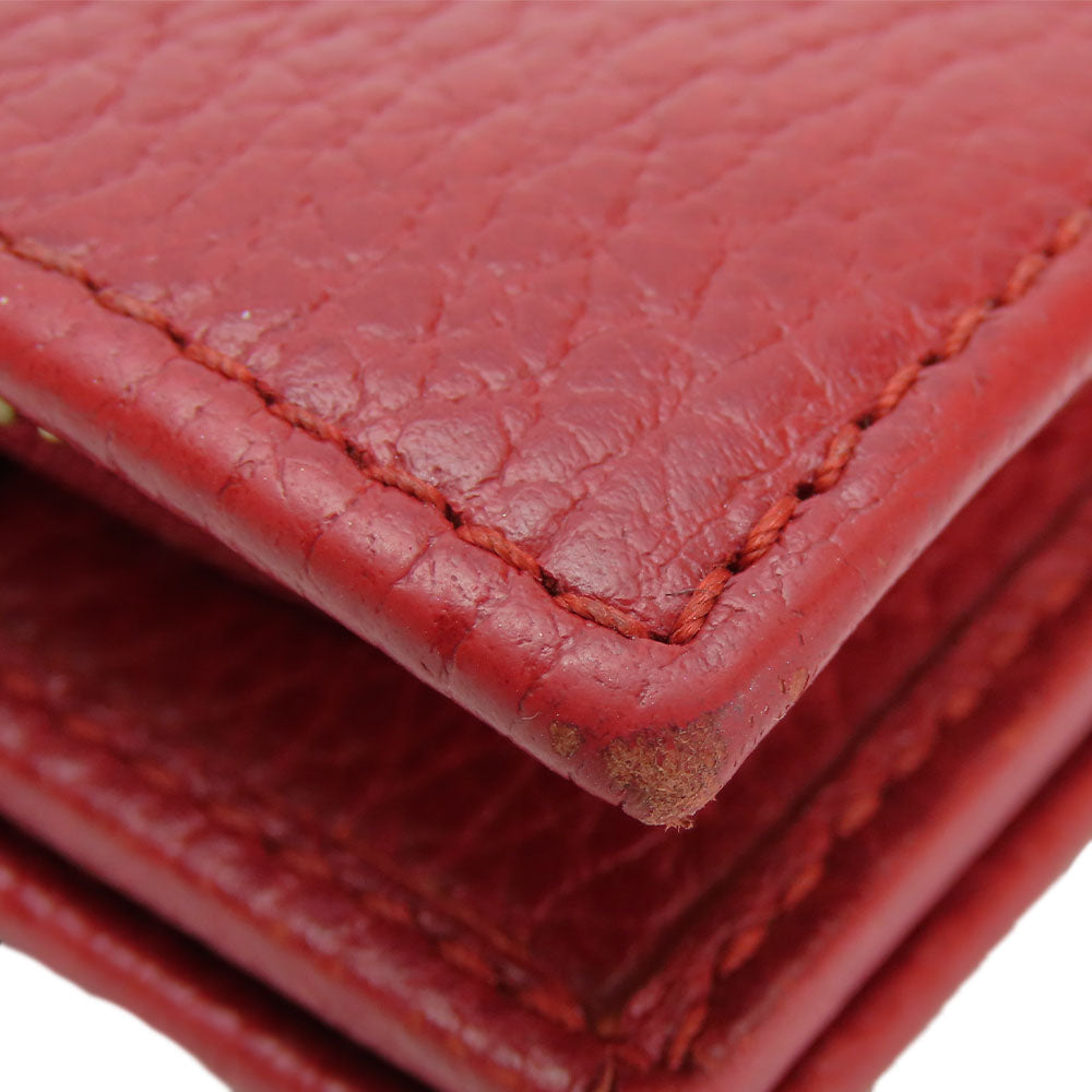 GUCCI Bifold Wallet 523193 leather Red GG Marmont Women Used