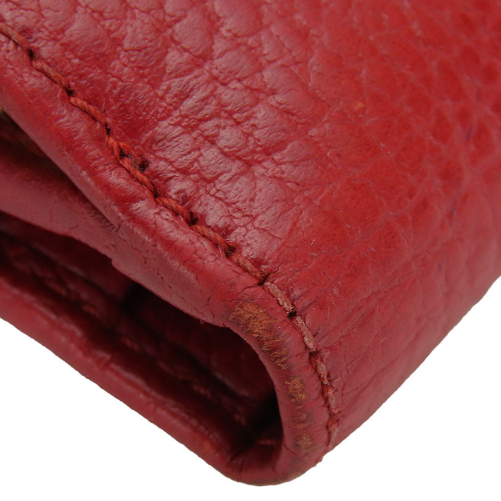 GUCCI Bifold Wallet 523193 leather Red GG Marmont Women Used