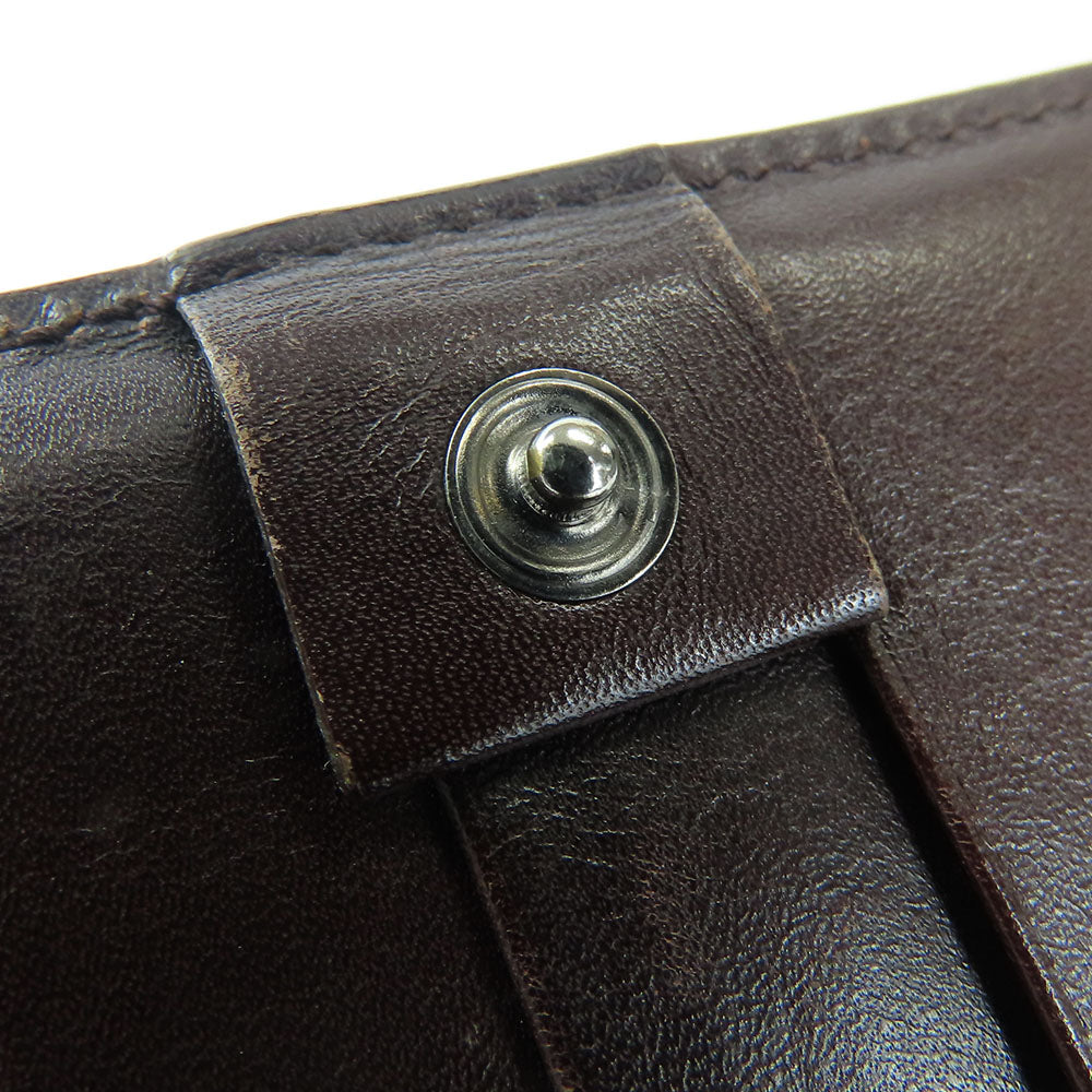 GUCCI Bifold Wallet 146229 Sima leather Dark brown Women Used