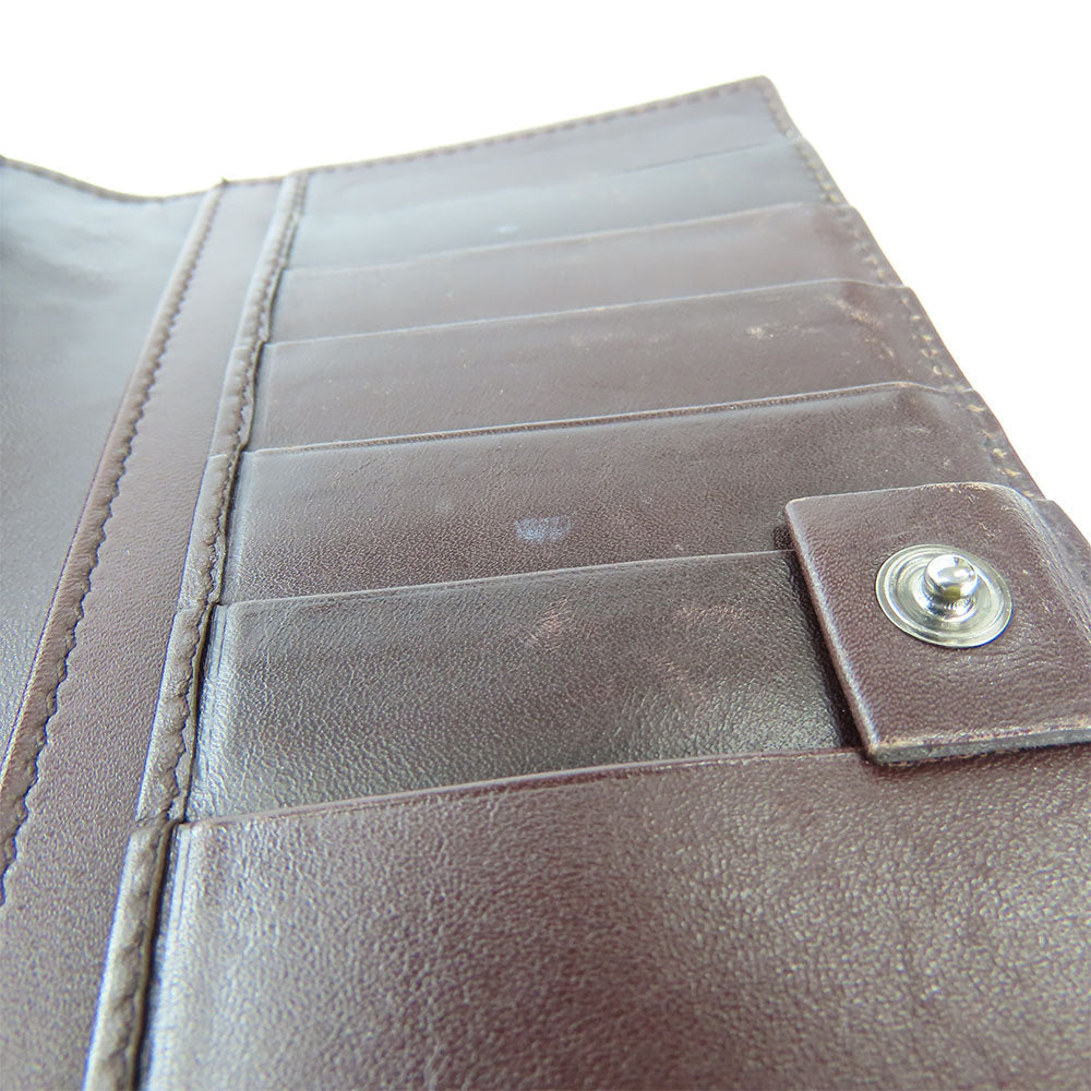GUCCI Bifold Wallet 146229 Sima leather Dark brown Women Used