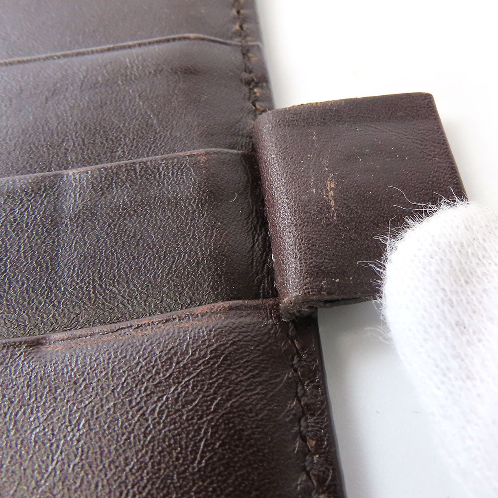 GUCCI Bifold Wallet 146229 Sima leather Dark brown Women Used