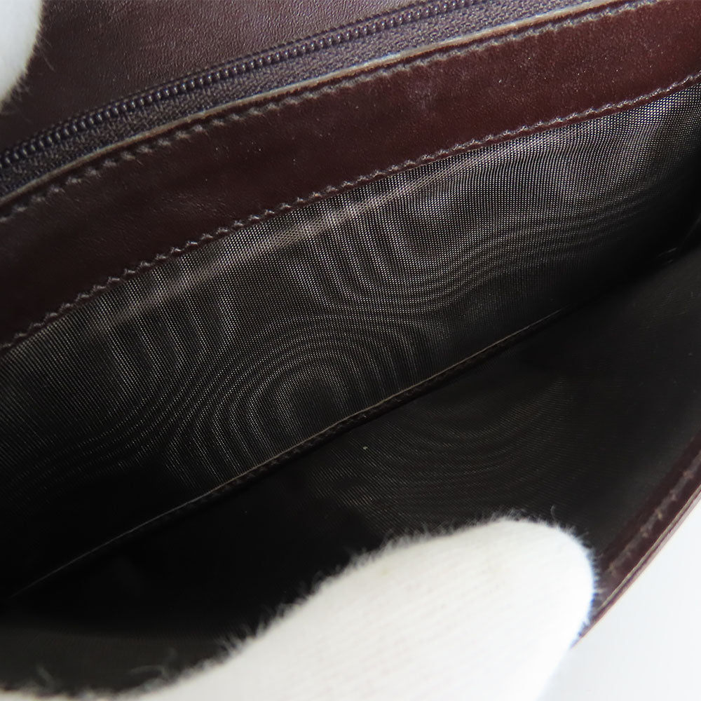 GUCCI Bifold Wallet 146229 Sima leather Dark brown Women Used