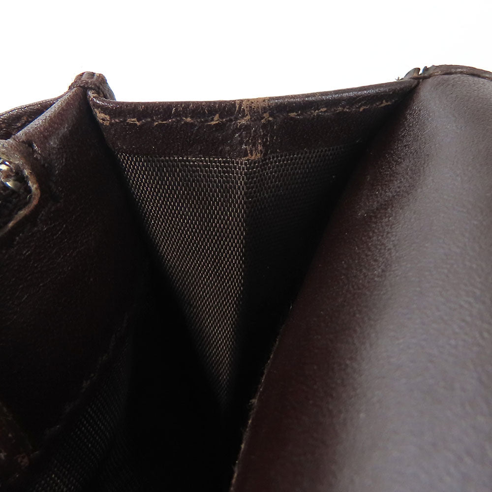 GUCCI Bifold Wallet 146229 Sima leather Dark brown Women Used