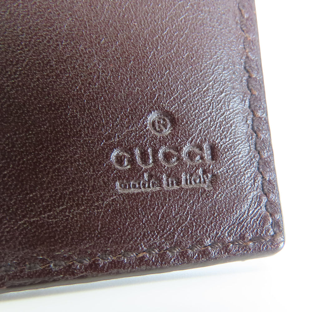 GUCCI Bifold Wallet 146229 Sima leather Dark brown Women Used