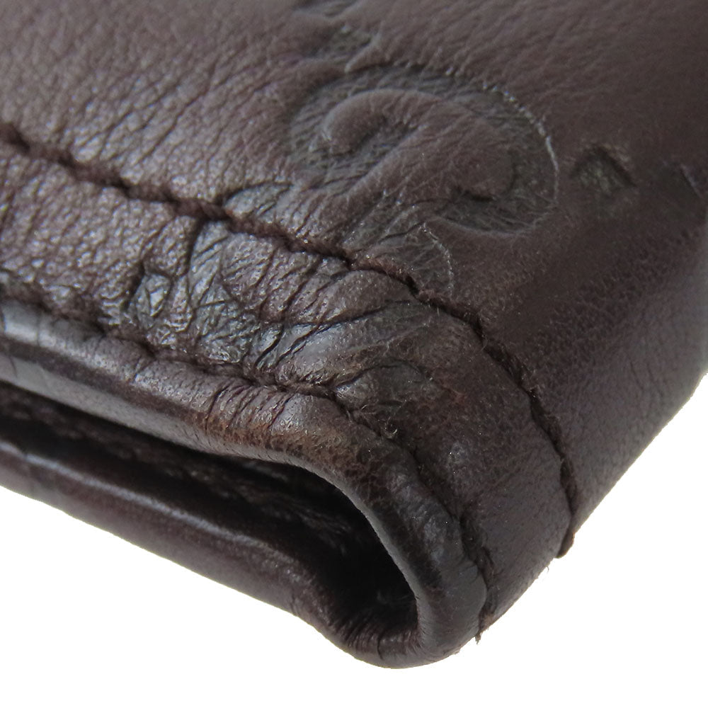 GUCCI Bifold Wallet 190349 Sima leather Dark brown Women Used