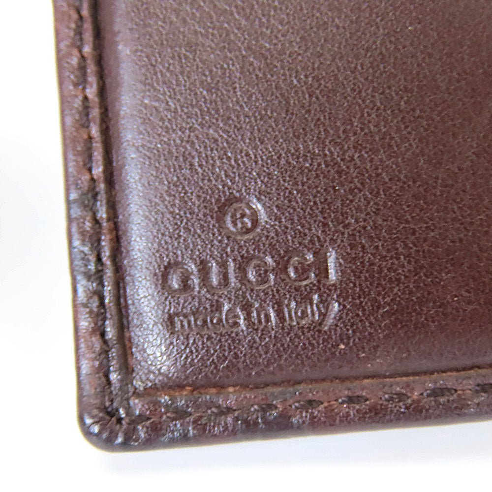 GUCCI Bifold Wallet 190349 Sima leather Dark brown Women Used