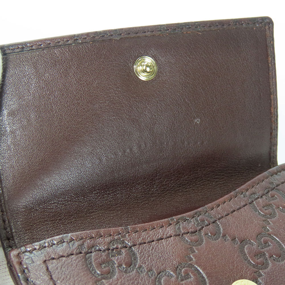 GUCCI Bifold Wallet 190349 Sima leather Dark brown Women Used