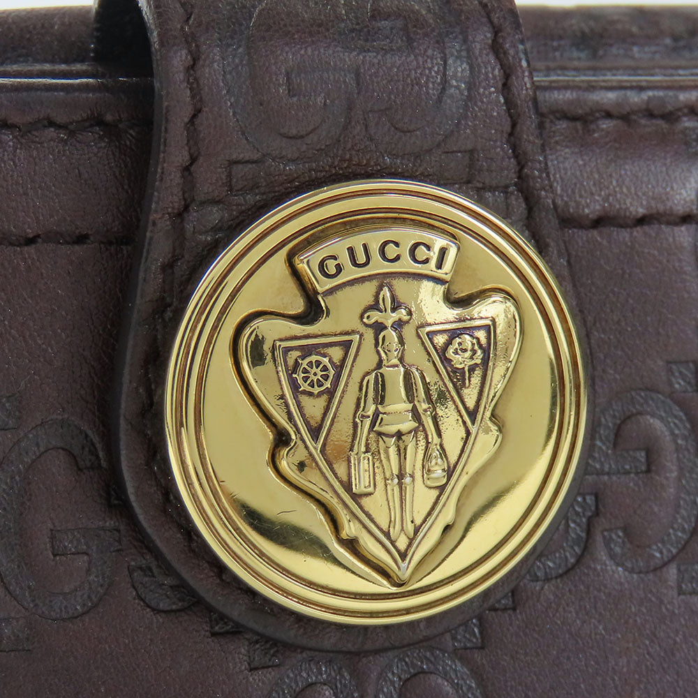 GUCCI Bifold Wallet 190349 Sima leather Dark brown Women Used