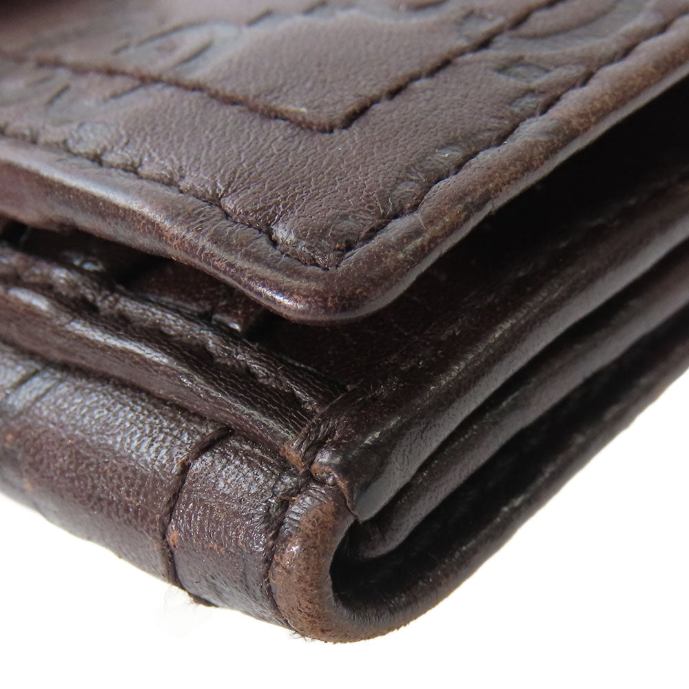 GUCCI Bifold Wallet 190349 Sima leather Dark brown Women Used