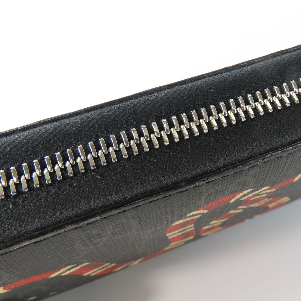 GUCCI Long Wallet Purse 451273 GG Supreme Canvas Black type Zip Around mens Used