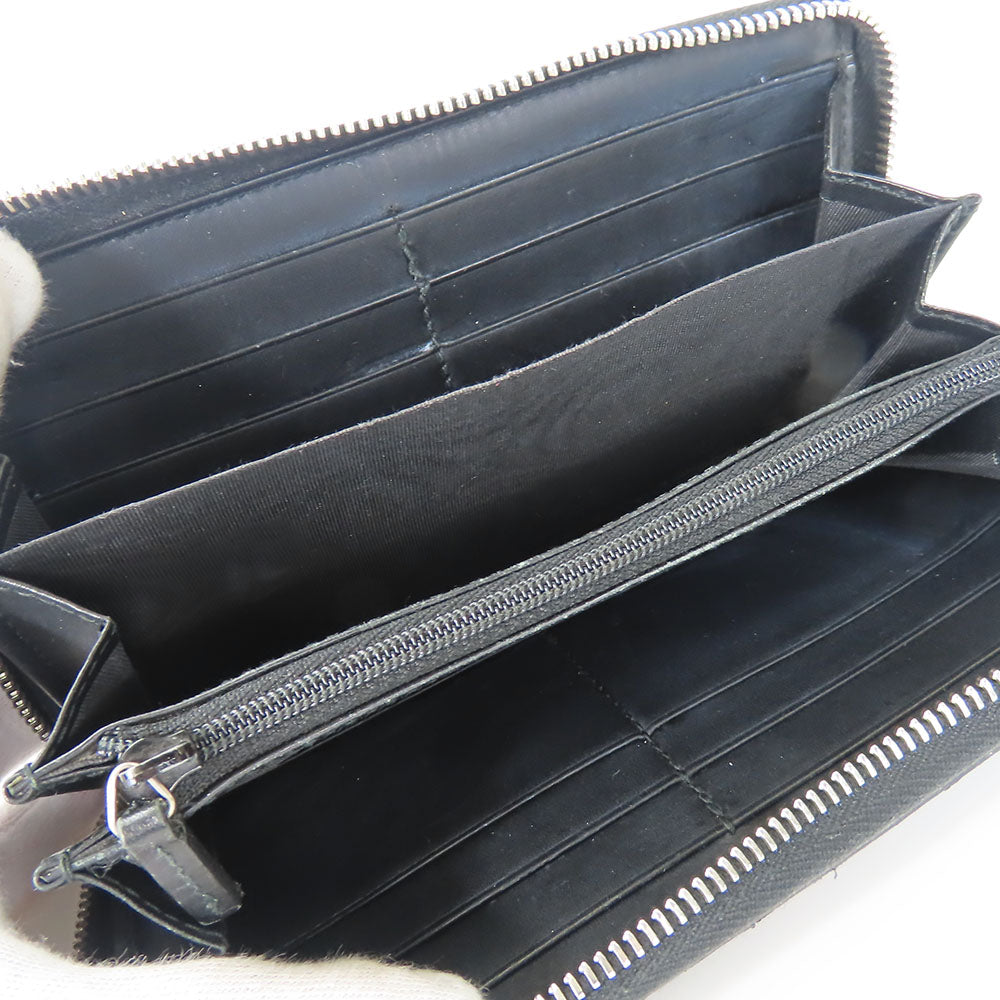 GUCCI Long Wallet Purse 451273 GG Supreme Canvas Black type Zip Around mens Used