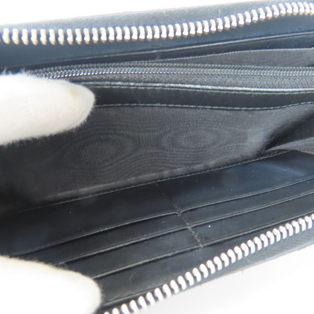 GUCCI Long Wallet Purse 451273 GG Supreme Canvas Black type Zip Around mens Used
