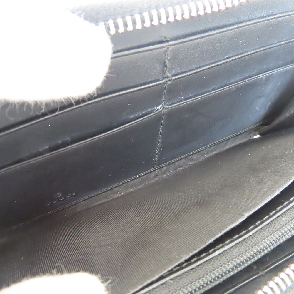 GUCCI Long Wallet Purse 451273 GG Supreme Canvas Black type Zip Around mens Used
