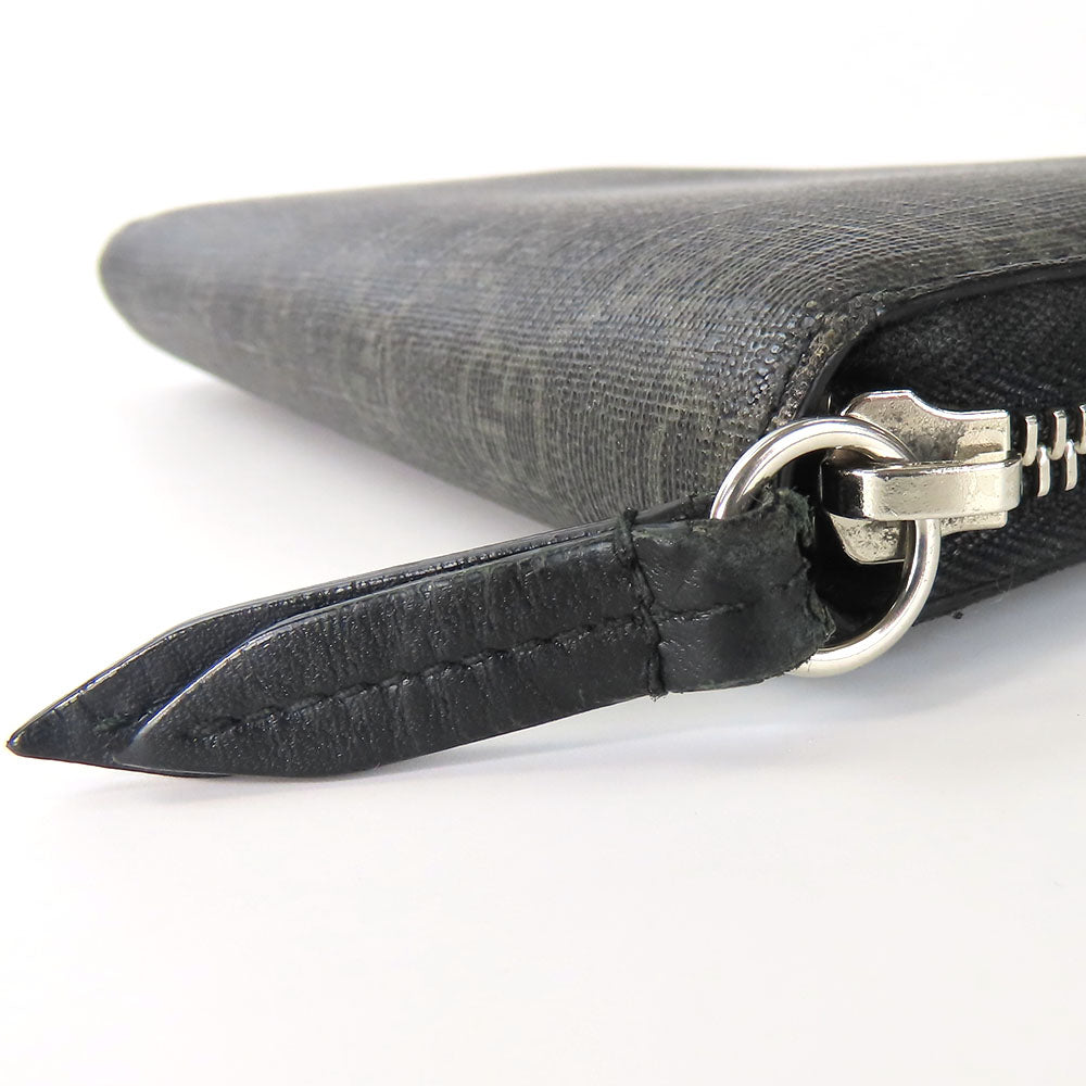GUCCI Long Wallet Purse 451273 GG Supreme Canvas Black type Zip Around mens Used