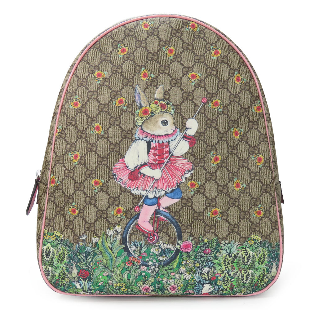 GUCCI Backpack 433578 GG Supreme Canvas beige Yuko Higuchi Women Used