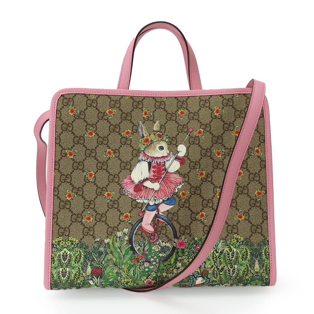 GUCCI Handbag 630542 GG Supreme canvas, leather beige Higuchi Yuko collaboration Women Used