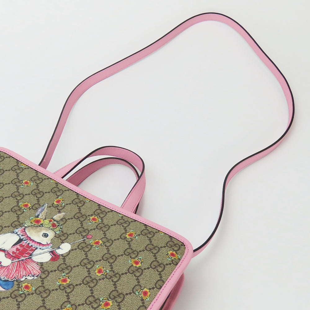 GUCCI Handbag 630542 GG Supreme canvas, leather beige Higuchi Yuko collaboration Women Used