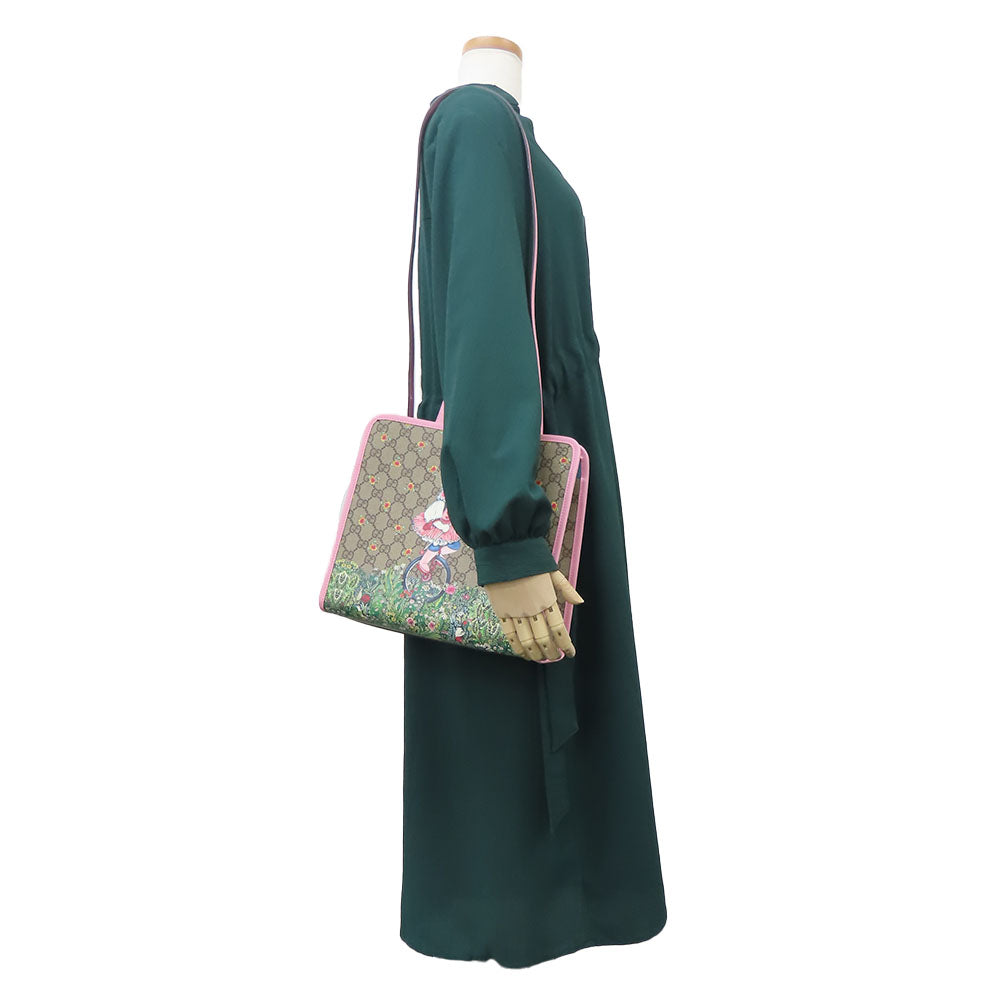 GUCCI Handbag 630542 GG Supreme canvas, leather beige Higuchi Yuko collaboration Women Used