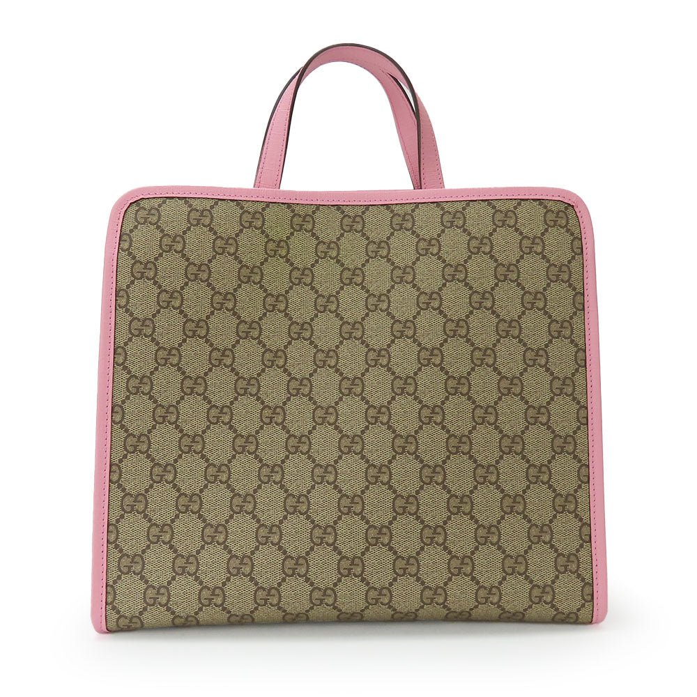 GUCCI Handbag 630542 GG Supreme canvas, leather beige Higuchi Yuko collaboration Women Used
