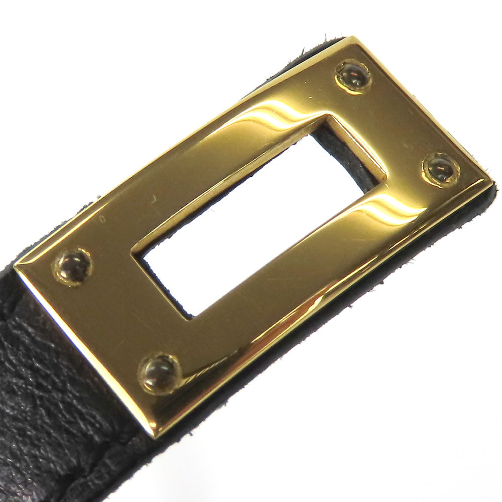HERMES bracelet Leather, Metal black Kelly Women Used