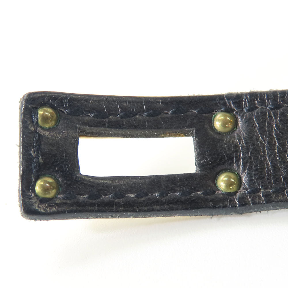 HERMES bracelet Leather, Metal black Kelly Women Used