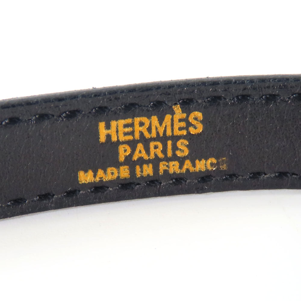 HERMES bracelet Leather, Metal black Kelly Women Used