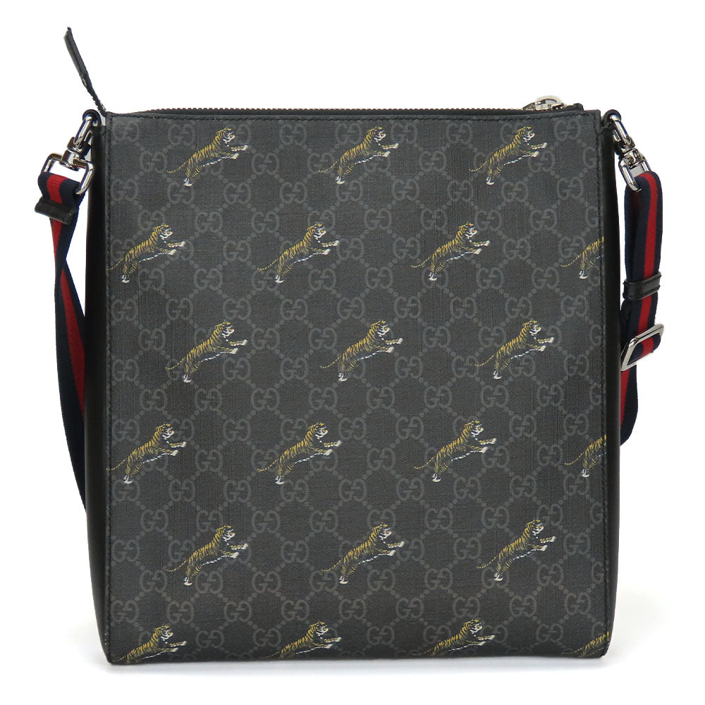 GUCCI Shoulder Bag 474137 GG Supreme Canvas black mens Used